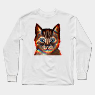 Cute golden brown Cat with Blue Eyes Long Sleeve T-Shirt